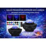 Shopfocus Galaxy Cover Projektör Bluetooth Hoperlör Sese Duyarlı Disko Parti Gece Lambası Tavan Aydınlatıcı - Siyah