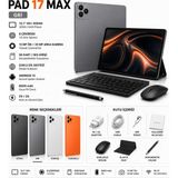 Shopfocus Pad 17 Max Tablet Btk Kayıtlı Sım Kart Uyumlu Klavye+Mause+Kalem+Kulaklık+Şarj+Ekran Koruyucu+Kılıf Full Set 2 Kameralı Çocuk Öğrenci Genç Tablet - Gri