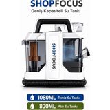 Shopfocus W05 750W Çift Hazneli Portatif Halı Koltuk Araç Koltuk Yatak Perde Temizleyici Yıkama Leke Çıkartıcı 1080ML Temiz Su Tankı 800ML Atık Su Tankı 15 Kpa 2 Başlık Kompakt Tasarım - Beyaz