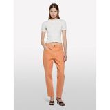 ShopINN Keten Karışımlı Slim Fit Kısa Kollu Kazak Kadın Beyaz Kazak - 325P105GM106G - Krem - XS