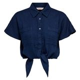 ShopINN Onlleonı Seersucker Cap Knot Shırt Wvn Kadın Blue Gömlek - 15367290 - XL - Mavi