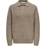 ShopINN Onsdale Rlx Ls Polo Knıt Noos Erkek Gri Kazak - 22033324 - XL