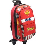 Shopiolog Cars Baskılı Çekçekli Çocuk Mavi Anaokulu Sırt Çantası - Kırmızı