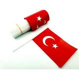 Shopiolog Çubuklu Kağıt Bayrak 100'LÜ 12X18 cm - Kırmızı