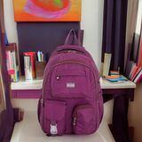 Shopiolog Ilkokul Kawaii Sırt Çanta Ortapedik Su Geçirmez Memory Kumaş 3 Bölme Suluklu Laptop Bölmeli 2 Cepli - Koyu Mor