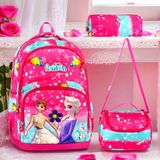 Shopiolog Ilkokul Ortopedik 3'lü Su Geçirmez Termal Beslenme 3 Bölmeli Kemik Fermuar Çanta Beslenme Kalemlik - Pembe - Yeşil