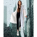 Shopiolog Kadın Erkek Yağmurluk Kapüşonlu Çıtçıtlı Eva Siyah Yağmurluk - Standart - 00A-Beyaz