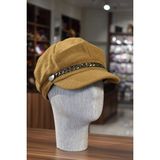 Shopiolog Kadın Siyah Denizci Şapka Kışlık Kaşe Kasket - Standart - Hardal