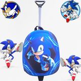Shopiolog Sonic Çocuk Valiz Sırt Çantası Mavi 33x22x12 cm Çekçekli Anaokulu İçin Tasarlanmış