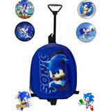 Shopiolog Sonic Mavi Çocuk Valiz Sırt Çantası 33x22x12 cm Tekli Anaokulu Çantası - Mavi1