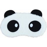 Shopiolog Unisex Beyaz Peluş Panda Uyku Bandı - Beyaz - Siyah