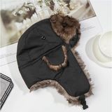 Shopiolog Unisex Kürklü Pilot Şapka - Standart - Siyah