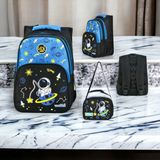 Shopiolog Waddell Çanta Ilkokul Çantası - Waddell Okul ve Beslenme Çantası Seti - astronaut desenli mavi