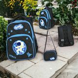 Shopiolog Waddell Çanta Ilkokul Çantası - Waddell Okul ve Beslenme Çantası Seti - siyah-mavi astronaut
