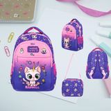 Shopiolog Waddell Çanta Ilkokul Çantası - Waddell Okul ve Beslenme Çantası Seti - unicorn kedi desenli