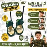 Shoplandu Çocuklar Için Kaliteli Walkie Talkie Çiftli Set Bas Konuş Özellikli Asker Temalı Telsiz Seti