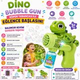 Shoplandu Çocuklar Için Pilli Kaliteli Sevimli Baloncuk Tabancası + Likit - Köpük Çıkarma Makinası Dinozor Karakter