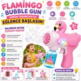 Shoplandu Çocuklar Için Pilli Kaliteli Sevimli Baloncuk Tabancası + Likit - Köpük Çıkarma Makinası Flamingo Karakter - Pembe