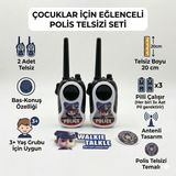 Shoplandu Çocuklar Için Pilli Polis Telsizi Walkie Talkie 2'li Set - Siyah - Beyaz