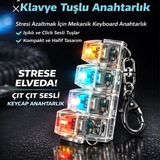 Shoplandu Işıklı Klavye Stress Giderici Ses Çıkaran Işıklı Tuş Takımı Anahtarlık - Şeffaf
