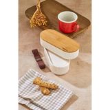 Shoplet 1000ML Ahşap Kapaklı Lunch Box 2'li Set Diyet Beslenme Kutusu Bambu Saklama Kabı