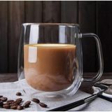 Shoplet 2 Adet Çift Cidarlı Cam Kupa Bardak 250 ml Çift Camlı Bardak Kupa Double Wall - 0 - Siyah