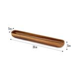 Shoplet Akasya Ağacından Ahşap Zeytin Tabağı, Zeytinlik,ahşap Zeytin Tepsisi El Yapımı Akasya Ahşap Uzun Kano Tekne Tarzı Çanak - Yemek Servis Tabağı Masa Orta Parça (35CM*5CM) - 0,60 x 19 x 29 cm
