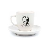 Shoplet Atatürk Portre Krem Türk Kahvesi Fincanı - Hediye Seramik Türk Kahvesi Fincanı