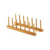 Shoplet Bambu Tabaklık Kurutmalık – Ahşap Tabak Düzenleyici Stand, Katlanabilir Bulaşıklık, Tabak Kapak Bardak Organizer (Doğal Bambu) - 0,5 x 7 cm