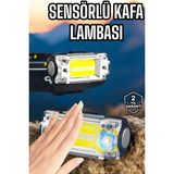Shoplet Beyaz LED Işık Sensörlü Kafa Lambası Lityum Batarya LED El Fenerli Şarjlı