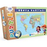 Shoplet Blue Fus Dünya Haritası - Puzzle 100 Parça - 1 Adet