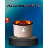 Shoplet Buğz Alev Efektli Buhar Makinesi – Aromaterapi, Nemlendirme ve Işık Modlu Tasarım