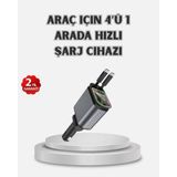 Shoplet Buğz Araç Şarj Cihazı 4 Portlu 66W Hızlı Şarjlı LED Işıklı ve 180° Dönebilir