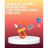 Shoplet Buğz Çinko Alaşımlı Uçlu 120 W Şarj Kablosu – Dolaşmaya Dayanıklı 1,2 m USB Kablo