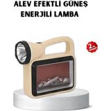 Shoplet Buğz Güneş Enerjili Alev Efektli Lamba Cob LED Su Geçirmez Çok Fonksiyonlu