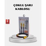 Shoplet Buğz Usb-C Usb-A 4’ü 1 Arada Örgülü Kablo 65W Hızlı Şarj Metal Uç Dayanıklı