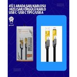 Shoplet Buğz Usb-C ve Lightning Uyumlu 4'ü 1 Arada Kablo – 65W Hızlı Şarj, Örgülü Dayanıklı Yapı