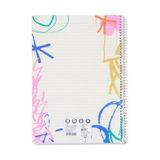 Shoplet Grafiti Spiralli Defter, A4, 120 Yaprak, 70G Kağıt, Çizgili, 500 Mikron Pp Kapak, Pet Spiralli, Dayanıklı ve Kullanışlı - 01-Siyah