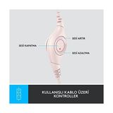 Shoplet H390 Kablolu Kulak Üstü Mikrofonlu Kulaklık, Dijital Ses, Katlanabilir Gürültü Önleyici Mikrofon, Kablo Üzeri Denetimler, Pembe