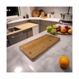 Shoplet Kalın Bambu Kesme Tahtası Antibakteriel, Kalın Yıkanabilir Doğrama Tahtası Dikdörtgen (40 * 20 * 2.5cm) - Ahşap