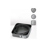 Shoplet Karbon Çelik 3 Parça 22-24-26CM Kalp Yuvarlak Kare Kelepçeli Kek Kalıbı CIN798SY - 0,60 x 19 x 29 cm