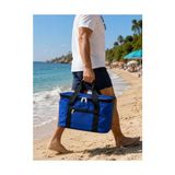 Shoplet Mavi Renk 22 Litre Termal Piknik ve Taşıma Çantası – Su Geçirmez Kumaş, Kalın Yalıtımlı Iç Kaplama, 2 Bölmeli Soğuk-Sıcak Tutucu Çanta (39X27X23 Cm) - 0,5 x 7 cm