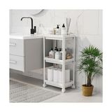 Shoplet Peggy 3 Katlı Tekerlekli Raf Ünitesi - 36X71X23 cm Dar Alan Düzenleyici - Mutfak ve Banyo Için Aletsiz Kurulum Servis Arabası (Beyaz - Siyah - Gri) (Beyaz) - 00 Beyaz