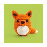Shoplet The Gookie Örgü Seti, Turuncu Tilki Amigurumi, Başlangıç Seviyesi Tığ Işi Kiti, Öğretici Video ve Malzemeler Dahil - 01-Siyah