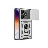 Shoplet Xiaomi Redmi 13 4G Kılıf Pars Lens Yüzüklü Silikon - Gümüş