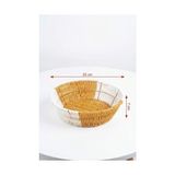 Shoplet Yuvarlak Çift Renkli Plastik Rattan Sepet, Çok Amaçlı Banyo ve Mutfak Düzenleyici, Yıkanabilir Ekmek Meyve Sepeti, 25X7 cm