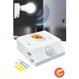ShopMonkey E27 Ampul Uyumlu Hareket Sensörlü Duy, Harekete Duyarlı Harici Montajlı Enerji Tasarruflu