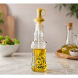 Shopping Fashion Cam Yağlık Sirkelik Limonluk 3’lü Set Akıtmaz Kapaklı Dekoratif Sosluk