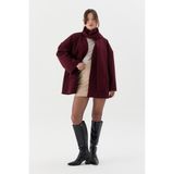 Shopping Shop Atkılı Kaşe Kaban Bordo - Standart