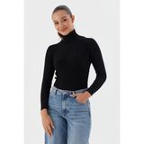 Shopping Shop Boğazlı Fitilli Kazak SIYAH - Standart